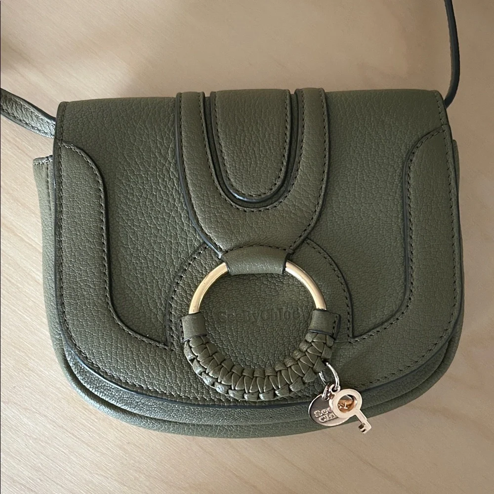 See By Chloe Olive Green Leather Crossbody Bag - Picture 1 of 8